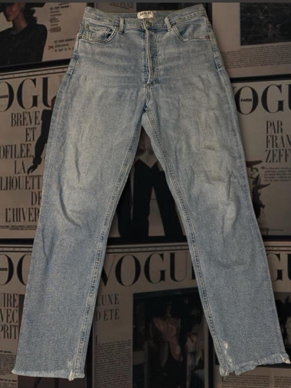 Agolde raw hem Nico Light Wash Jeans